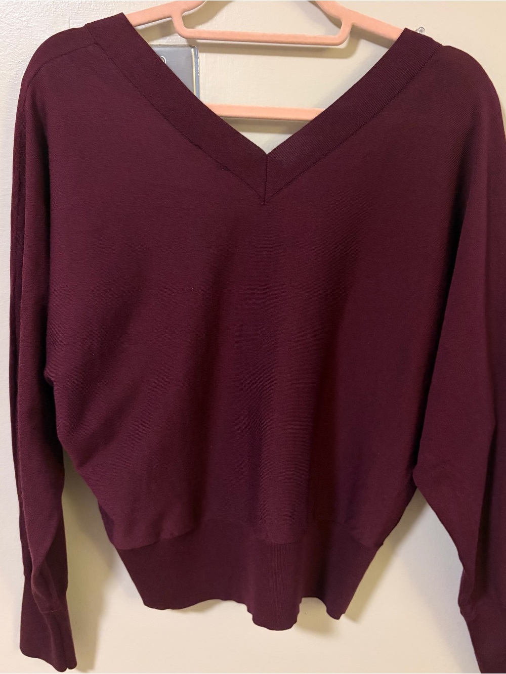 INC International Concepts V-Neck Sweater in Deep Burgundy